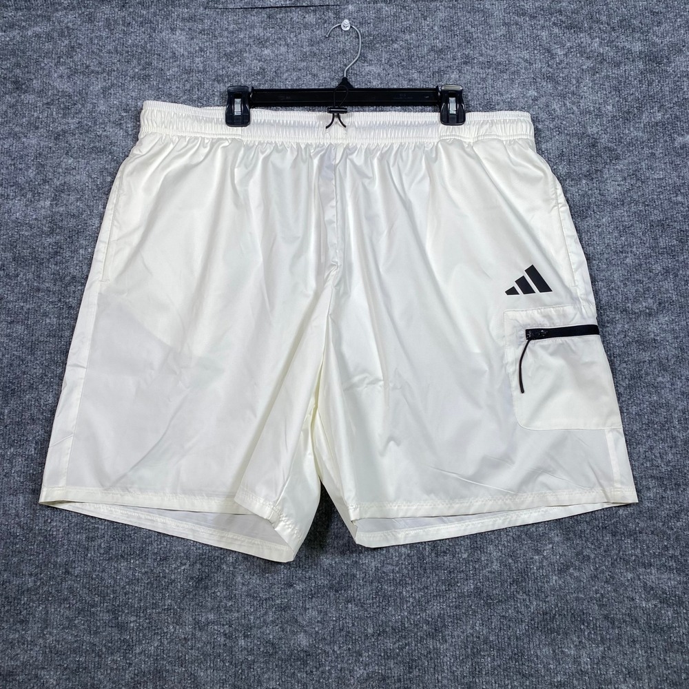 Adidas Mens Multi Sport Shorts Off White Cargo Zip Pocket JF3348 Size‎ 2XL NWT